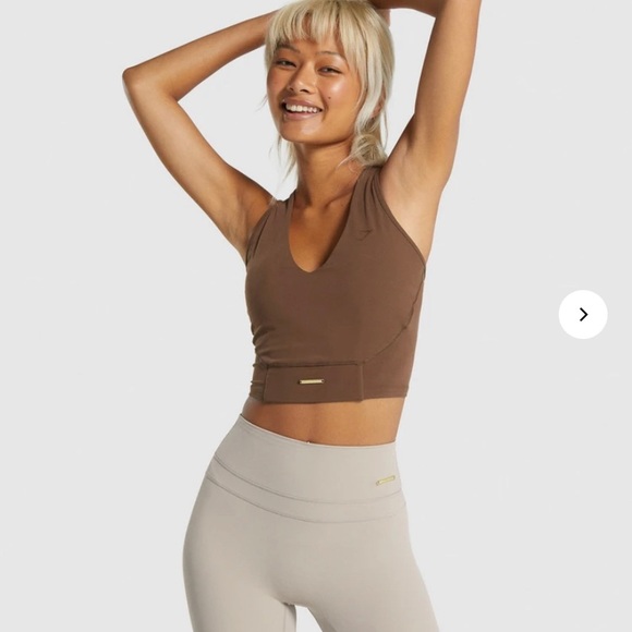 Gymshark Whitney Crop Tank - Dandelion Brown - Picture 1 of 3